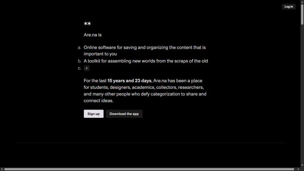 Are.na website screenshot