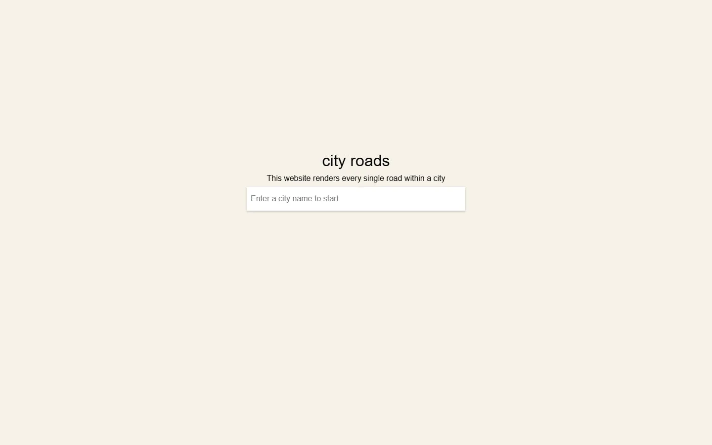City Roads homepage screenshot