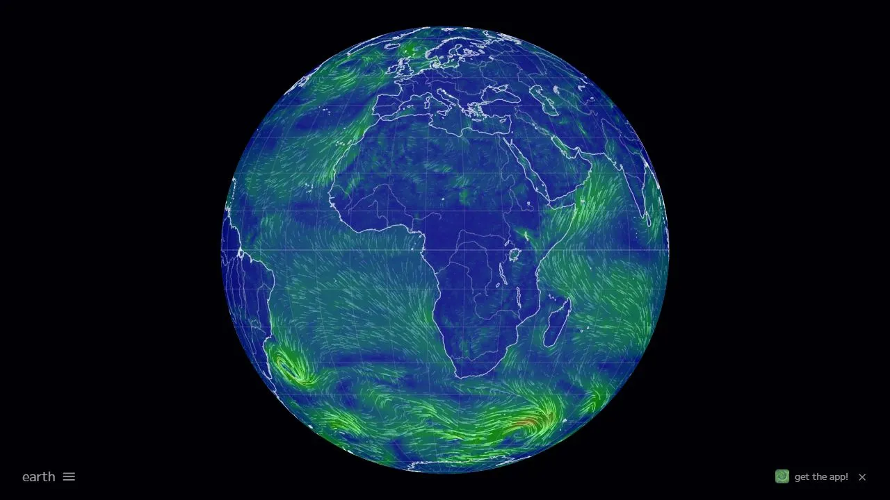 Earth Nullschool website screenshot