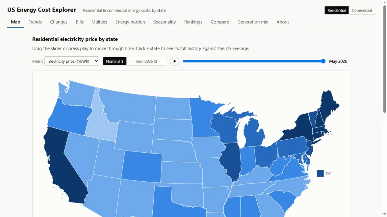 Energy Maps website screenshot