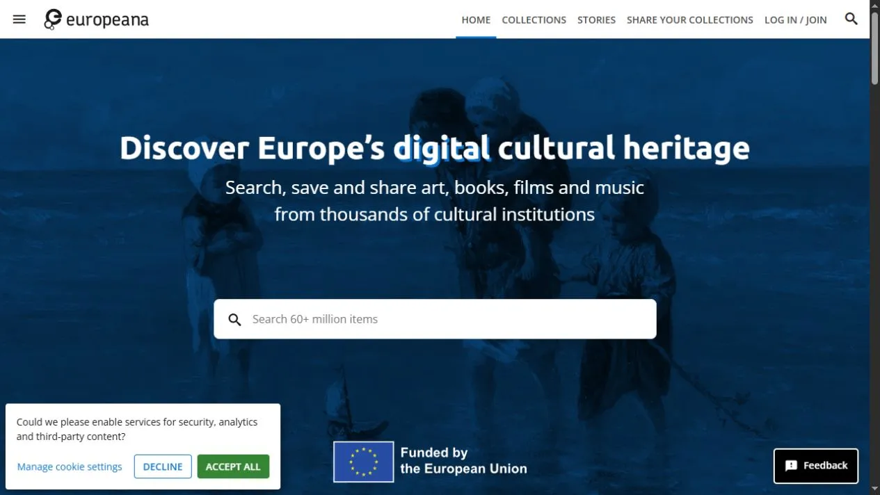 Europeana website screenshot