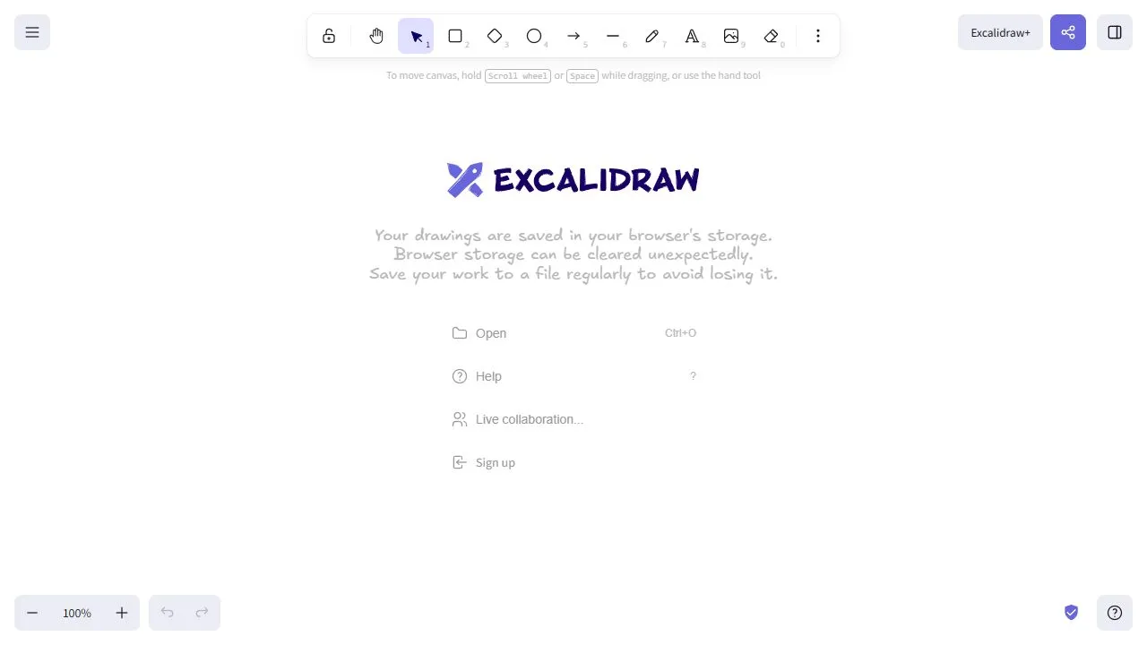 Excalidraw website screenshot