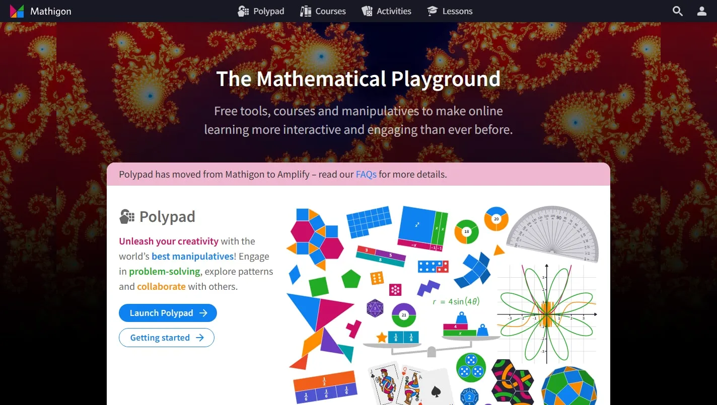 Mathigon homepage screenshot