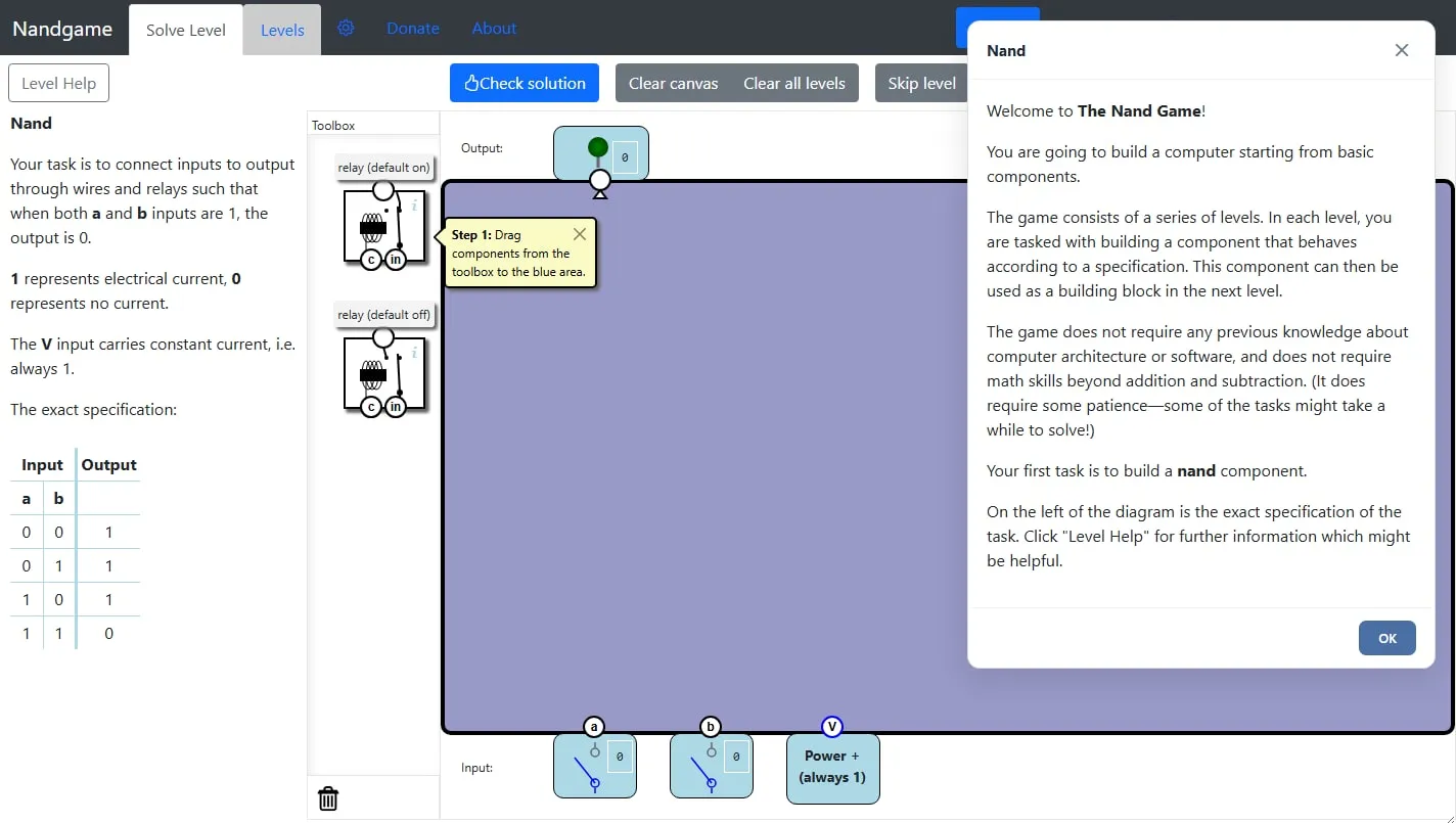 Nandgame homepage screenshot