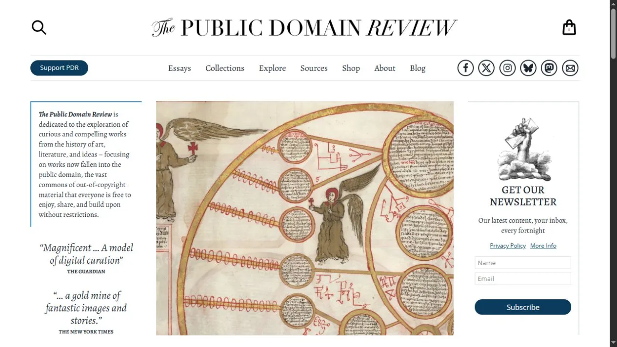 Public Domain Review website screenshot