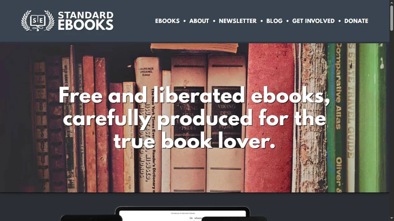 Standard Ebooks website screenshot