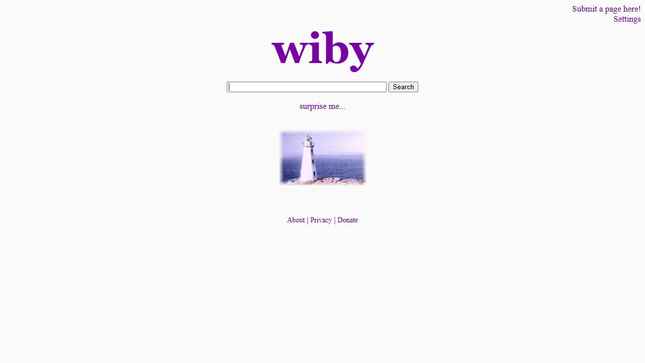 Wiby website screenshot